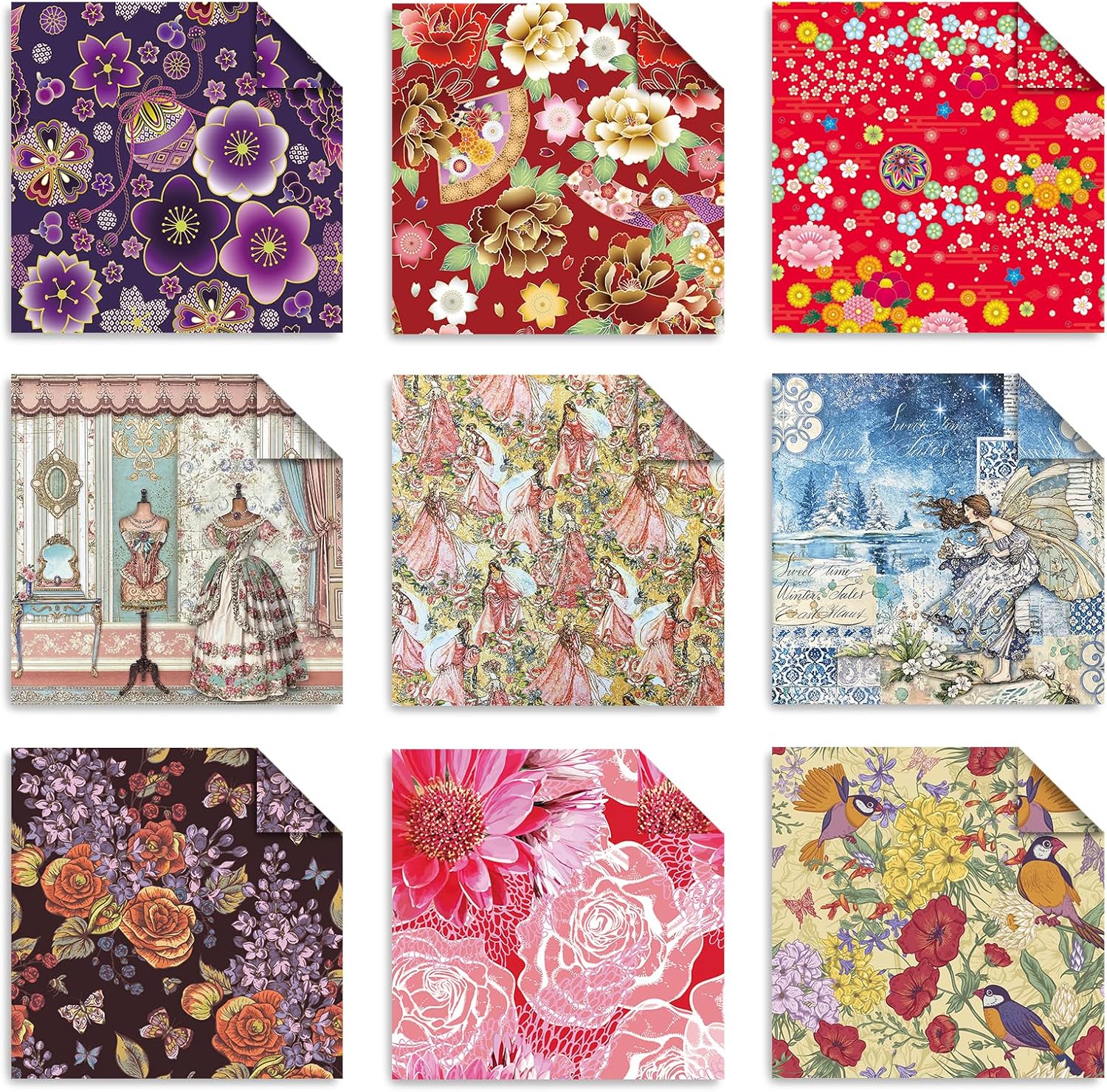 Origami 6x6 Paper Kit 150 Sheets 150 Vivid Colors Double Sided Same Printed Traditional Patterns Square for Arts Crafts Projects Japan Traditional Chiyo.Flower - Crafty Corner