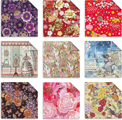 Origami 6x6 Paper Kit 150 Sheets 150 Vivid Colors Double Sided Same Printed Traditional Patterns Square for Arts Crafts Projects Japan Traditional Chiyo.Flower - Crafty Corner