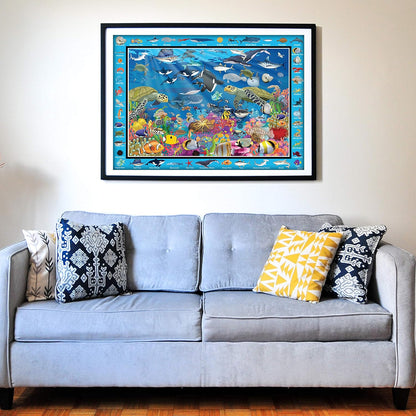 Think2Master Colorful Ocean Life 1000 Pieces Jigsaw Puzzle for Kids 12+, Teens, Adults & Families. Great Gift for stimulating Learning About Coral Reefs. Size: 26.8” X 18.9”