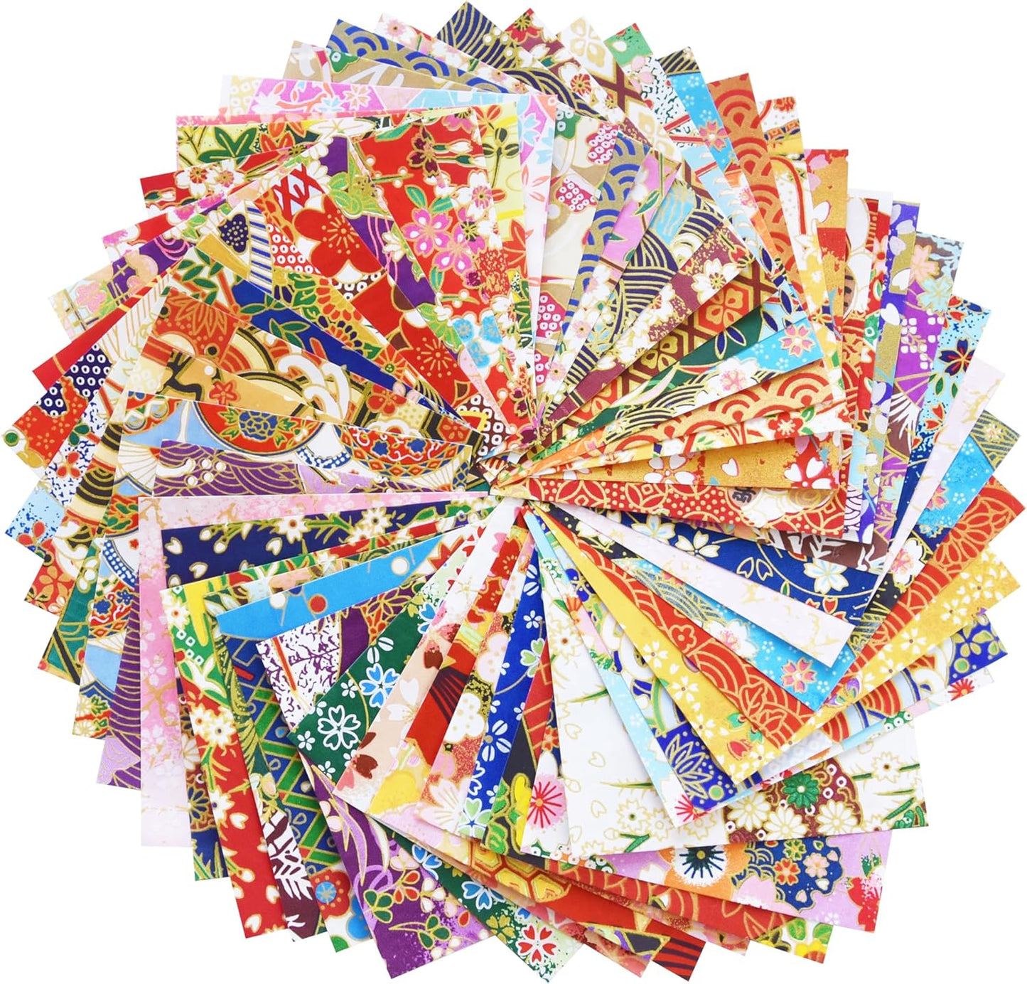 50 Origami Paper Yuzen Washi Paper Different Patterns Japanese Print 3x3 inches for Wedding Decor Japanese Designs, Mixed Patterns for Origami, Scrapbooking, DIY Gifts Origamipolly
