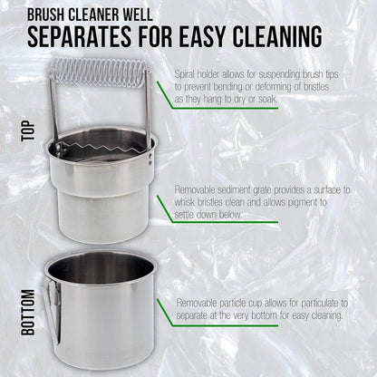 US Art Supply Deluxe Brush Cleaner-Brush Washer with Wash Tank