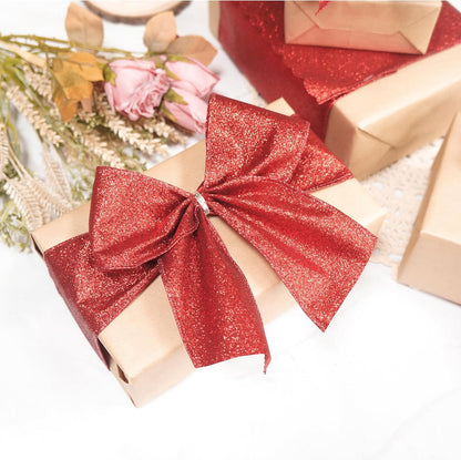 CT CRAFT LLC Glitter Wired Ribbon 2.5" x 10 Yards Red for Christmas Home Decor Bow Gift Wrapping DIY Crafts Wreath - Crafty Corner