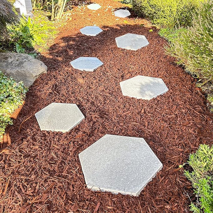 AUTUMN 14" Hexagon Stepping Stone Mold - DIY Concrete Cement Path Maker for Garden Walkway - Made in USA - Decorative Hexagonal Garden Statue & Pathway Mold