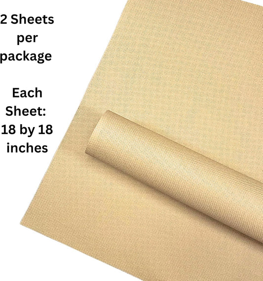 2 Sheets of Wheat 14 Count Aida Cloth – 18 x 18 Inch Pre-Cut Fabric Squares – Cross Stitch Fabric – 100% Cotton – Ideal for Needlework & Embroidery – The Knotty Unicorn