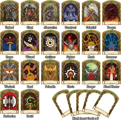 DND Initiative & Combat Tracker Set of 6PCS Erasable Acrylic Top on Screen with Character, Monster Insert Cards DM Tools, Accessories for Dungeons and Dragons, Pathfinder, TTRPGs