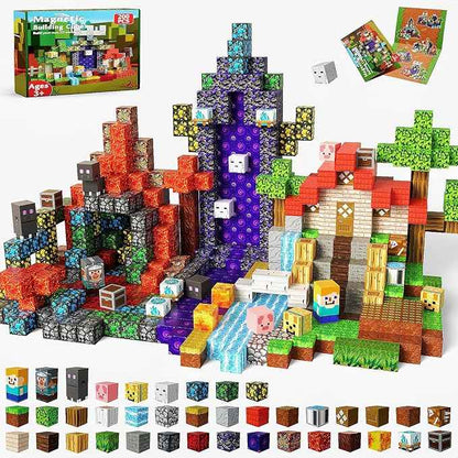 Magnetic Blocks - 200PCS Magnetic Blocks for Kids Ages 4 5 6 7 8 9, Magnetic Building Blocks Cubes, Montessori STEM Learning Toy Ages 3-8, Stacking Magnets, Birthday Gifts for Boys & Girls Ages 3+