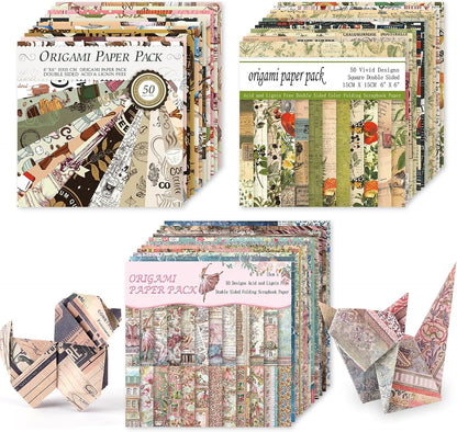 Origami 6x6 Paper Kit 150 Sheets 150 Vivid Colors Double Sided Same Printed Traditional Patterns Square for Arts Crafts Projects Japan Traditional Chiyo.Manor - Crafty Corner
