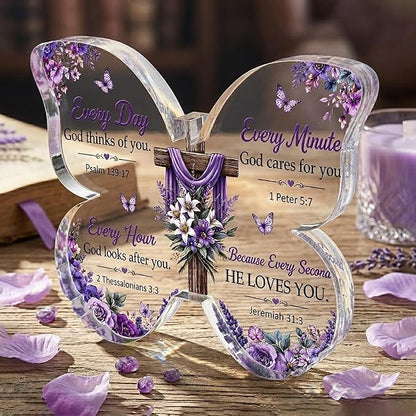 Mothers day Mom Gifts - Christian Gifts for Women Birthday, Butterfly Inspirational Gifts for Womenn, Friends, Mom, Sister, Girl, Coworker, Bible Verse Encouragement Decor, Religious Gift for Women Girls