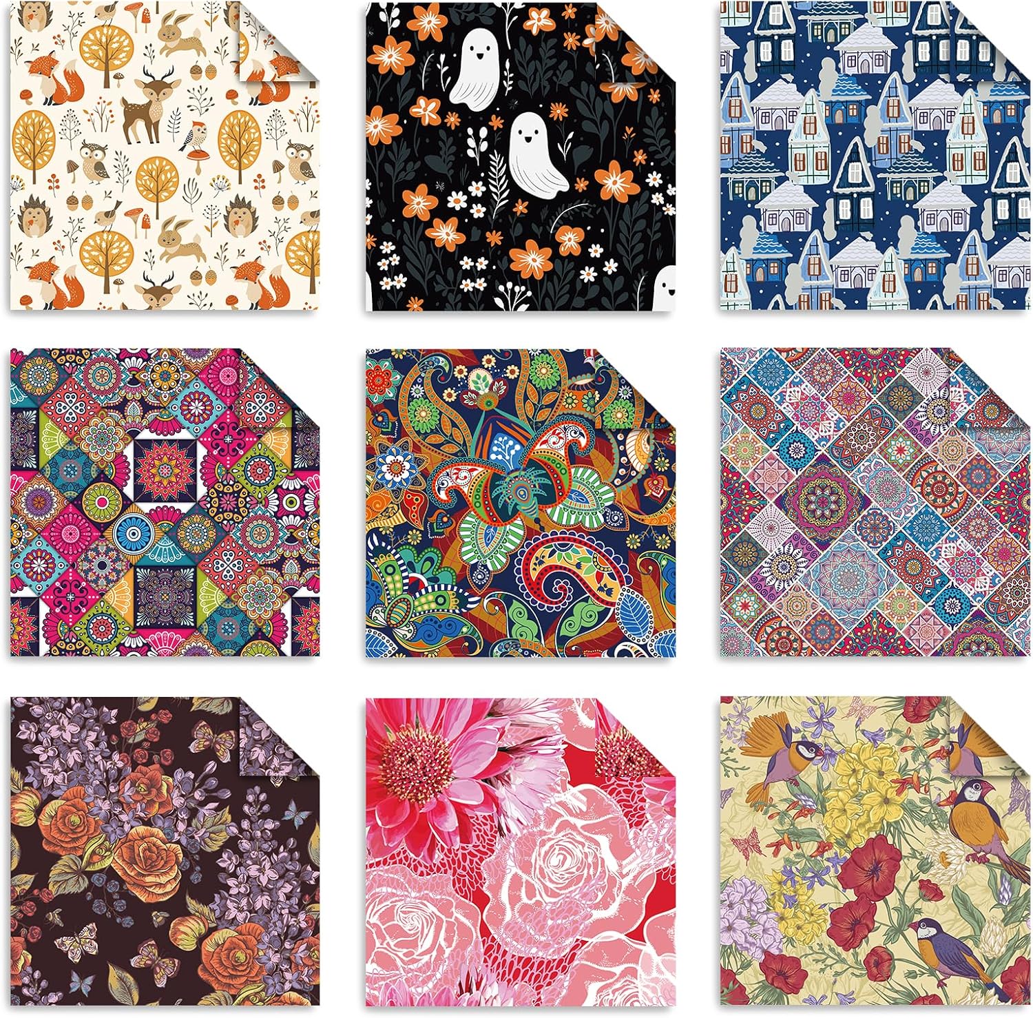 Origami 6x6 Paper Kit 150 Sheets 150 Vivid Colors Double Sided Same Printed Traditional Patterns Square for Arts Crafts Projects Japan Traditional Chiyo.Bohemian - Crafty Corner