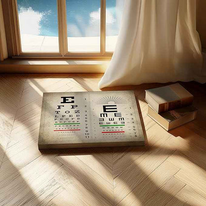 Poster Master Vintage Eye Chart Canvas - Retro Vision Test Print - Medical Art - Gift for Men, Women & Doctor - Optical Wall Decor for Office, Hospital or Clinic - 18x24 STRETCHED Canvas