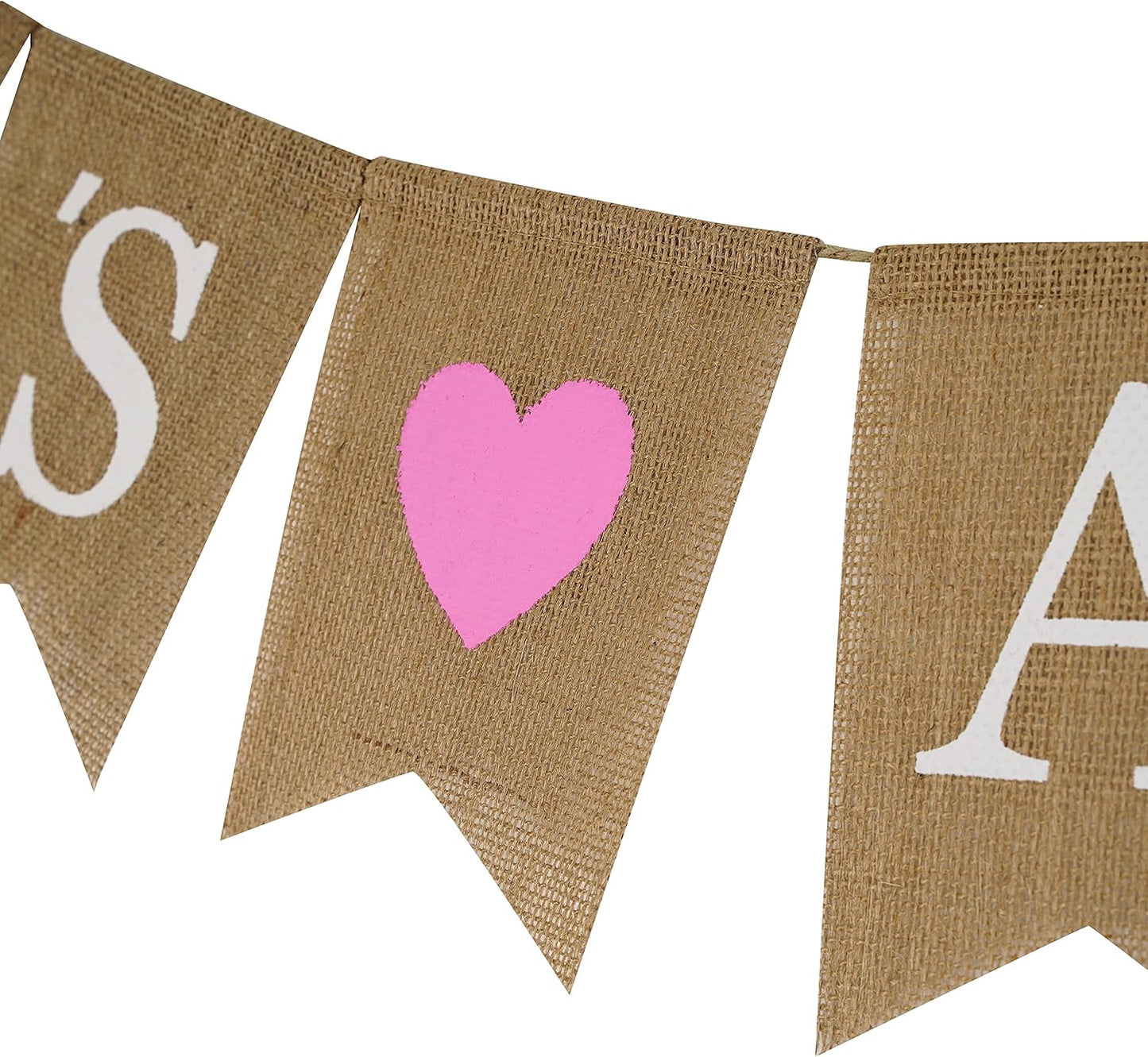 MEEDEE Burlap Banner Welcome Baby Girls Banner Rustic Baby Shower Party Favors Decorations Banners and Signs Baby Shower Bunting Pink (3 Pieces) - Crafty Corner