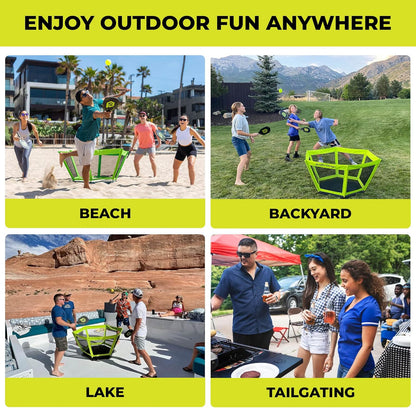 PaddleSmash - Pickleball Yard Game As Seen on Shark Tank - Beach, Backyard, Tailgate & Lawn, Outdoor Activities for Adults and Family - Easy Assembly