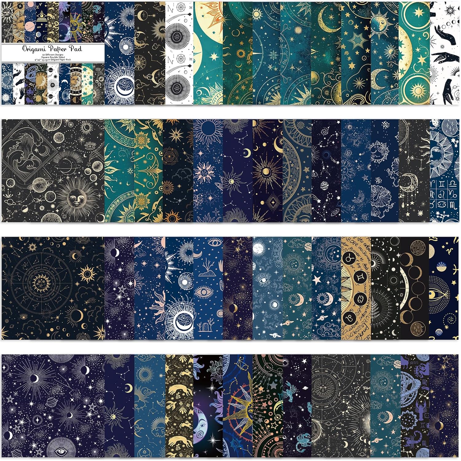 Origami Paper Kit 50 Sheets 70GSM 6 Inch Square Double Sided Color 50 Vivid Japanese Washi Chiyo Colors for Hand Crafts Origami Paper Arts Creativity.Constellation - Crafty Corner