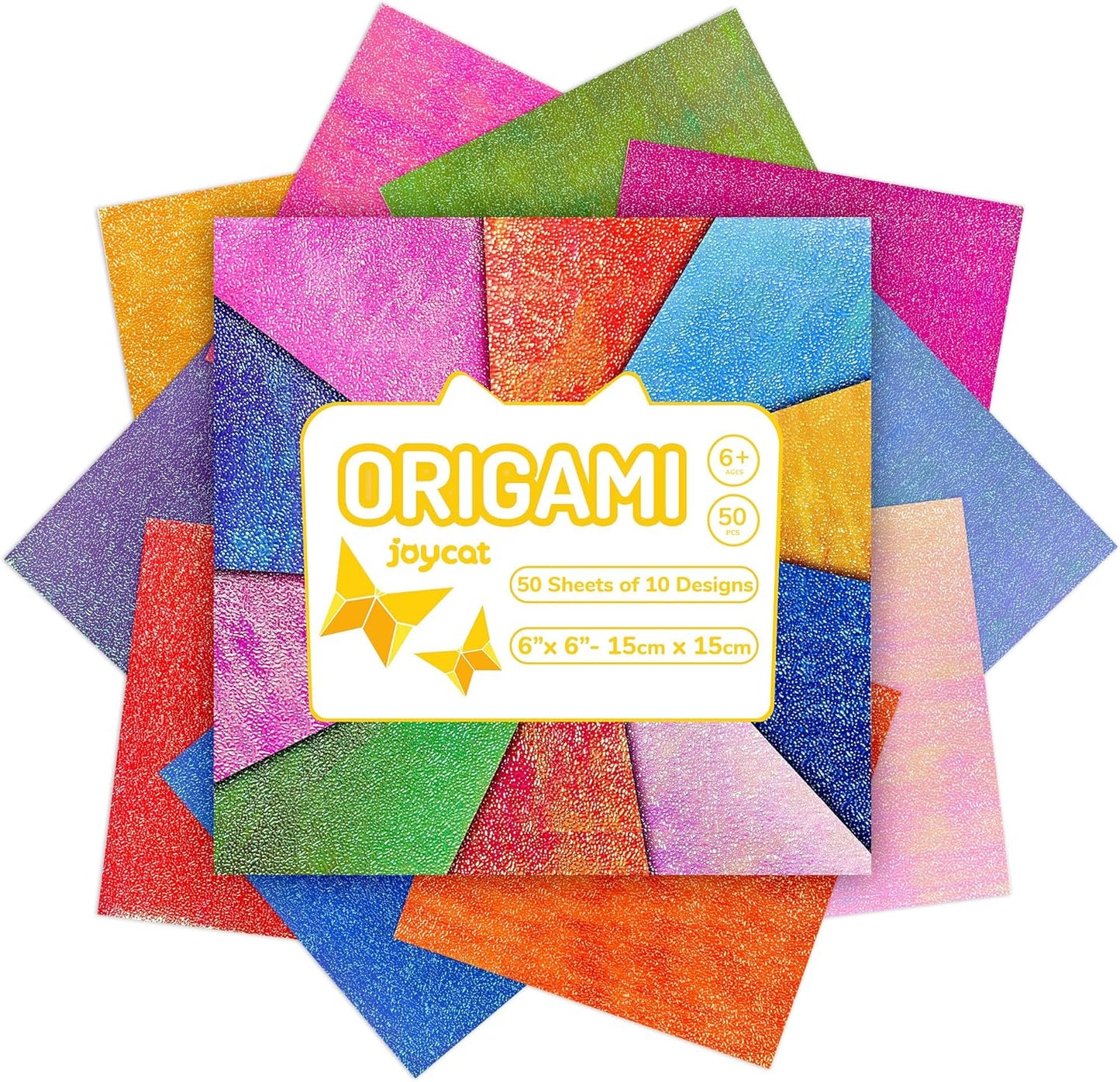 Textured Origami Paper 6x6 Inches - 50 Sheets Durable and tear-resistant with Artistic Patterns - Premium Craft Paper for Beginners & Experts, Ideal for Scrapbooking, Card Making and DIY Crafts - Crafty Corner