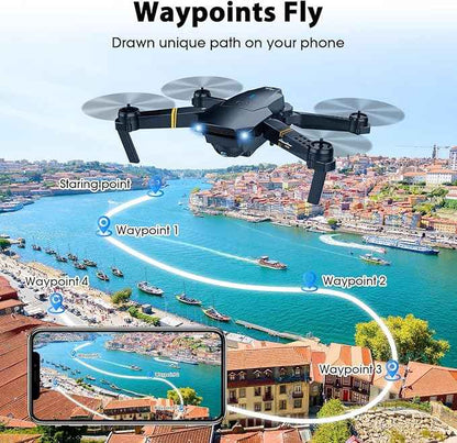 Drones with Camera for Adults Kids, Foldable RC Quadcopter, Helicopter Toys, 1080P FPV Video Drone for Beginners, 2 Batteries, Carrying Case, One Key Start, Altitude Hold,Headless Mode,3D Flips
