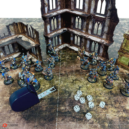 44'' x 60'' Battle Mat Gridded War-Gaming Mat for WHAoS - Made of Synthetic Leather, 1.1mm Thickness (Blighted Gloommoor)