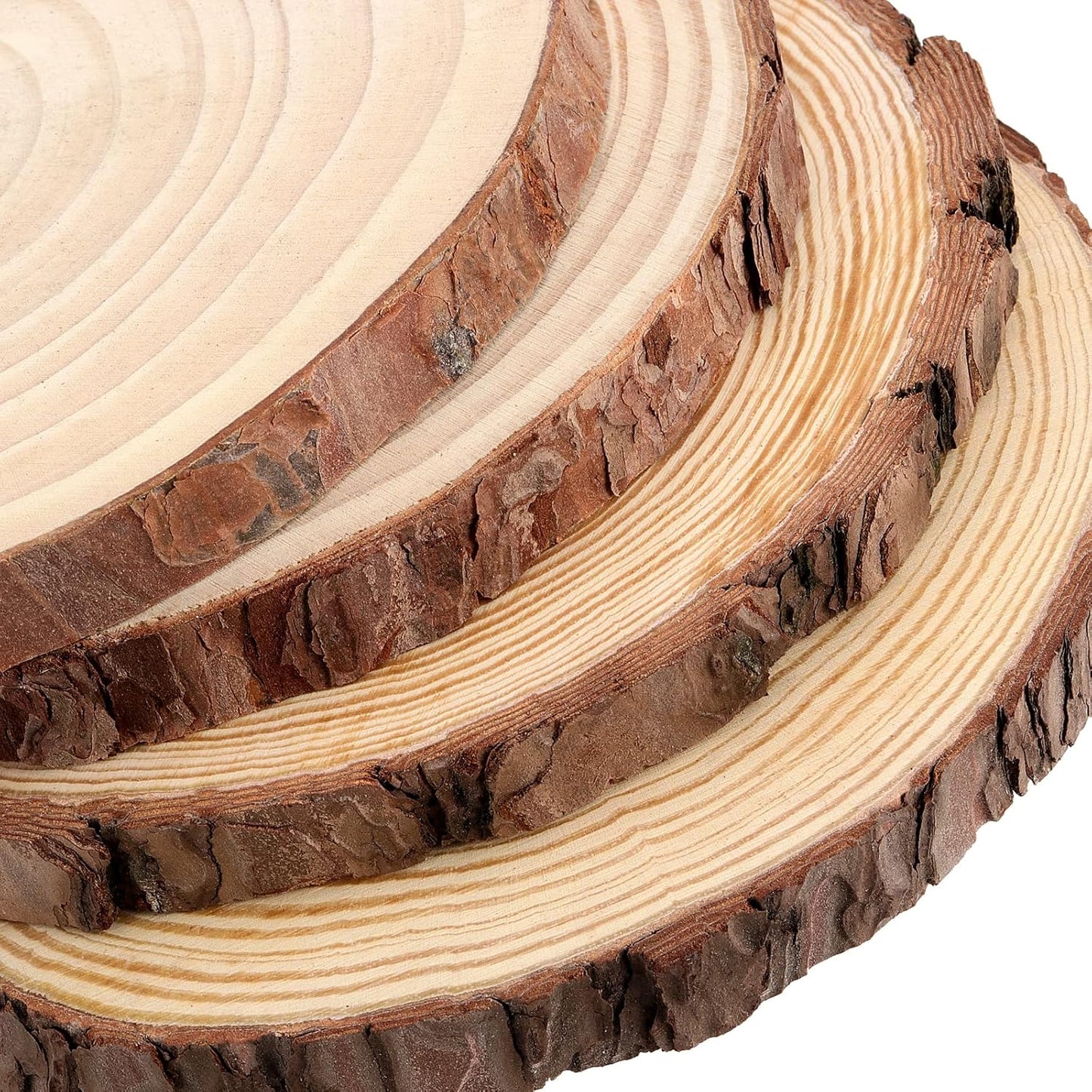 JEUIHAU 8 PCS 8-9 Inches Natural Wood Slices, Unfinished Predrilled Wooden Circles Tree Bark Slice, Blank Wooden Log Circles for DIY Crafts, Arts Wood Slices, Christmas Ornaments - Crafty Corner