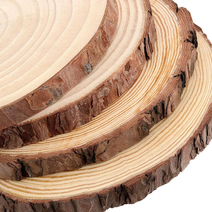 JEUIHAU 8 PCS 8-9 Inches Natural Wood Slices, Unfinished Predrilled Wooden Circles Tree Bark Slice, Blank Wooden Log Circles for DIY Crafts, Arts Wood Slices, Christmas Ornaments - Crafty Corner