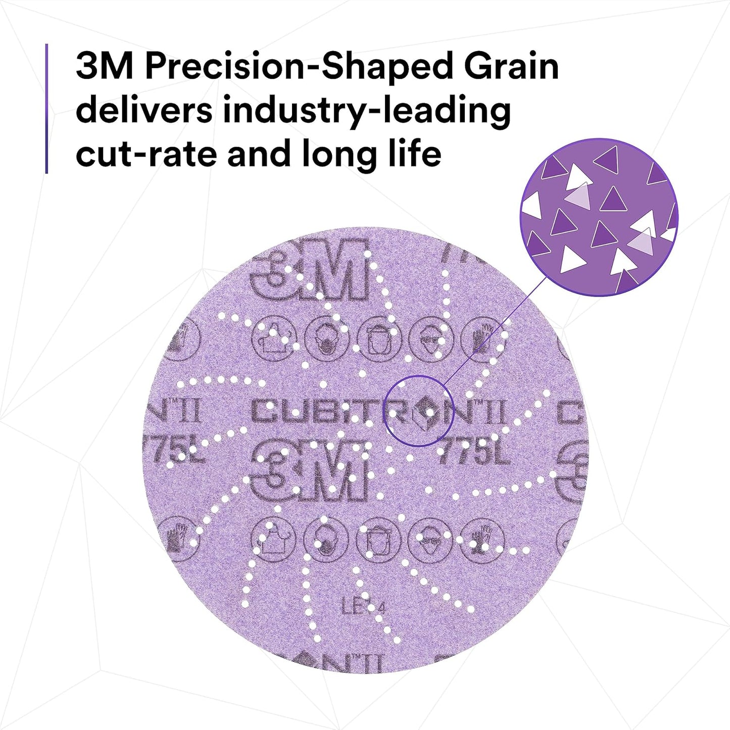 3M Xtract Cubitron II Hookit Clean Sanding Film Disc 775L, 150+, 6 in, Pack of 50 Hook and Loop Sanding Discs for Paint Preparation and Removal, General Sanding, Refining, Blending, and Featheredge
