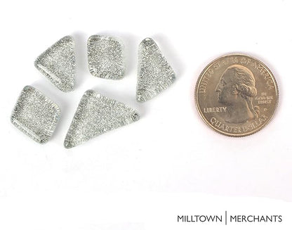 Milltown Merchants™ Gray Glitter Mosaic Tile Pieces - Bulk Silver Sparkle Mosaic Tiles - 1 Pound (16 oz) Shimmer Tile Assortment for Backsplash, Murals, Stepping Stones, and Mosaics