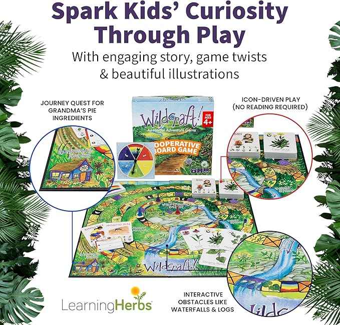 Wildcraft! Board Game – Cooperative Educational Board Game for Kids 4–6 & Families – Nature & Herb Learning Game – Family Board Games for Kids – Herbal Adventure Cooperative Game