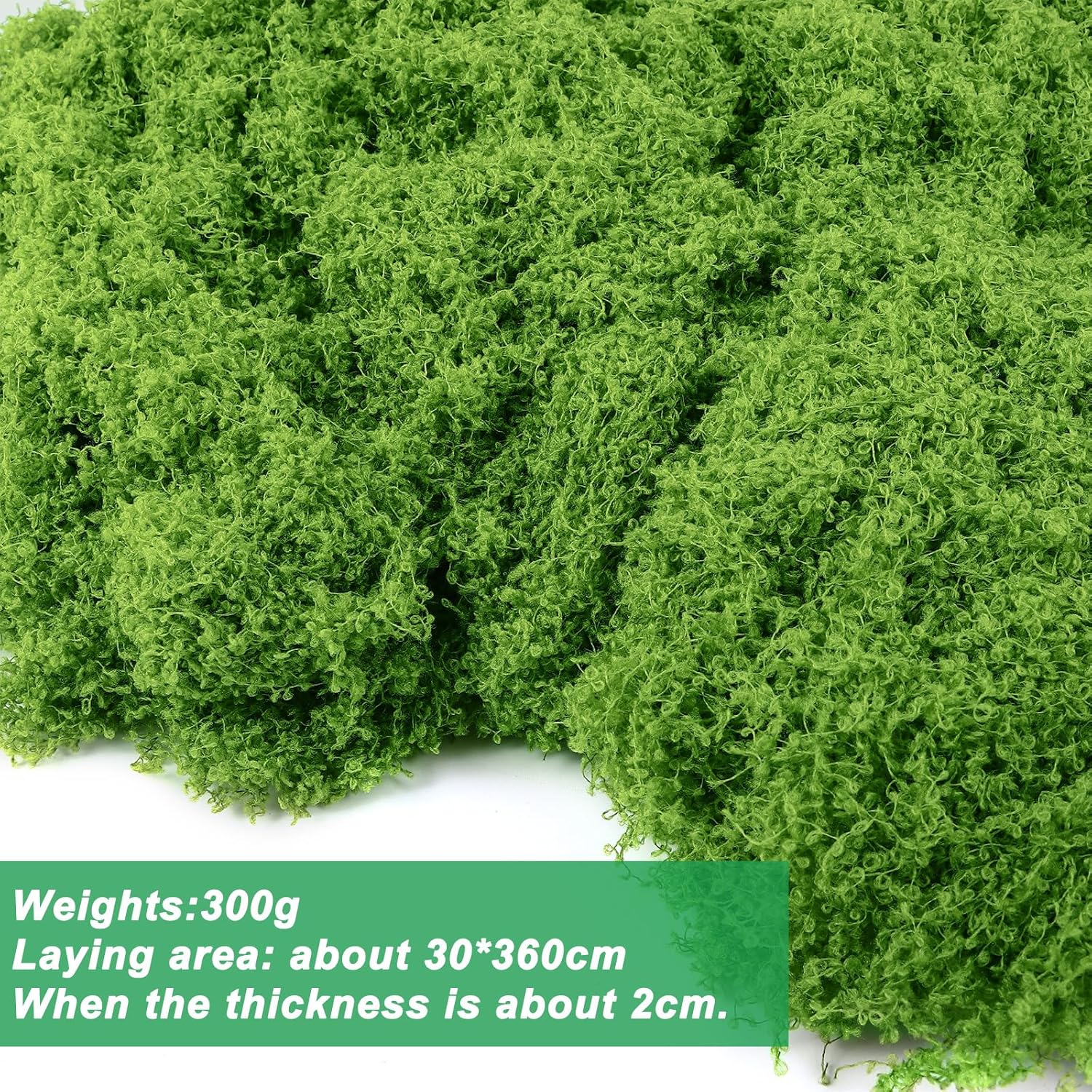 Draupnir Fake Green Moss for Potted Plants, 10.6OZ Fake Moss for Plants Indoor,Faux Moss for Crafts Artificial Moss Decor, DIY Decorative Moss for Fairy Garden Glass Containers Wedding (300g) - Crafty Corner