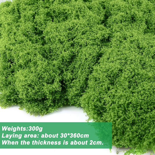 Draupnir Fake Green Moss for Potted Plants, 10.6OZ Fake Moss for Plants Indoor,Faux Moss for Crafts Artificial Moss Decor, DIY Decorative Moss for Fairy Garden Glass Containers Wedding (300g) - Crafty Corner