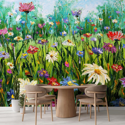 wall26 Wall Sticker/Wall Mural Wildflower Abstract, Not Peel and Stick, Non-Woven Wallpaper Decorative for Bedroom, Living Room,Office - 132x144 inches