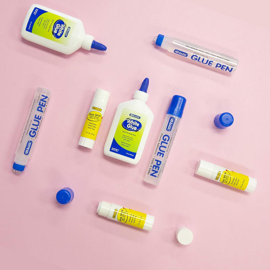 BAZIC White Glue 4oz., Clear Glue 1.7oz., Glue Stick 0.7oz., Washable Liquid Glue Pen, Multi-Purpose, for School Home Office (3/Pack), 24-Pack