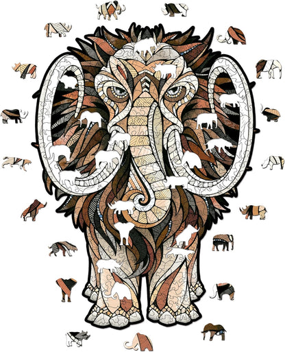 Mastodon S Wooden Puzzle for Adults - A 80-Piece Prehistoric Giant Ready to Adorn Your Living Space with Its Majestic Presence