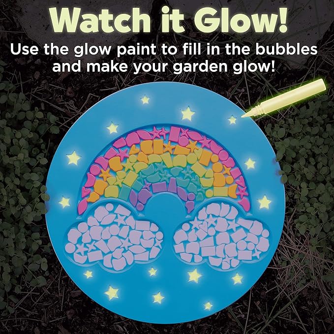 Creativity for Kids Rainbow Garden Stone - Mosaic Stepping Stone Kit, Craft Kits for Kids (Ages 8+)