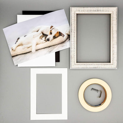 Pack of 25 Acid Free 11x14 Mats Bevel Cut for 8.5x11 Photos - Oyster Shell White Precut Matboards With Backing Boards and Clear Photo Mat Bags For Pictures, Photos, Framing - 4-ply Thickness