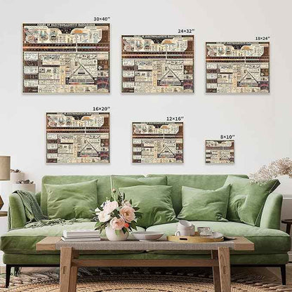 Poster Master Science Canvas - Chart of Electromagnetic Radiations Print - Electric Waves Art - Gift for Teacher, Student - Great Decor for Classroom, Library, Dorm - 8x10 STRETCHED Canvas