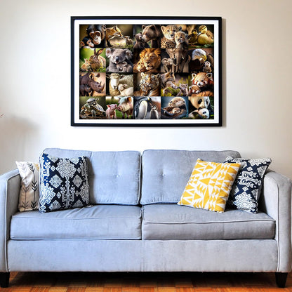 Think2Master Animal Families 500 Pieces Jigsaw Puzzle Featuring heartwarming Parent and Child Pairs. Fun Toy for Kids, School & Families. Great Gift for Kids Ages 13+ Size: 26.8” x 18.9”