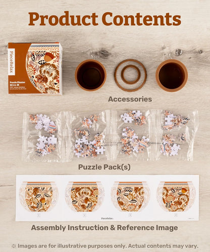 PieceRelax 3D Puzzle Planter 80 Pieces - Daisy Breeze, Home Decor Flower Pots for Indoor Cactus, Succulents Pots [K1129]