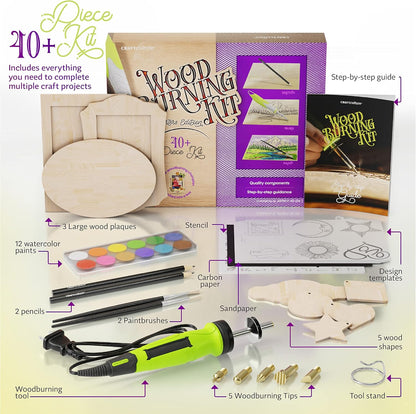 Craft Culture Beginners Wood Burning Kit for Kids and Teenage Boys & Girls Gifts for Boy or Girl Craft Projects Birthday Gift Idea for Older Children Teen Woodburning DIY Hobby Kits Art Activities - Crafty Corner