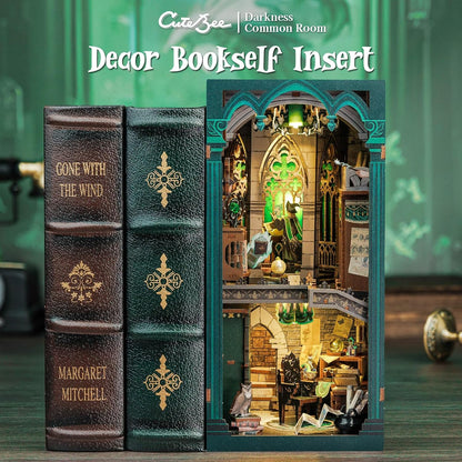 CUTEBEE Book Nook Kit, DIY Booknook Miniature House Tiny House 3D Wooden Puzzle Dollhouse Kit for Adults and Teens, Bookshelf Insert Decor, DIY Craft Gift Model Build