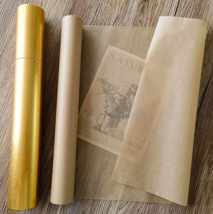 MLNSUNNY 13.8" x 787" Antiqued Tea Bag Paper Roll - Wet Strength Tissue for DIY Art, Tracing, Collage, Book Binding Repair | Handmade Lanterns & Cyanotype | Vintage Craft Decorative Paper