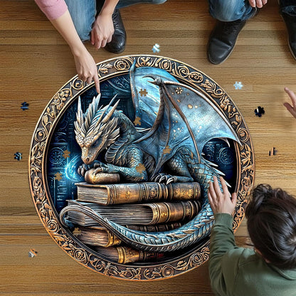 Round Puzzles for Adults 1000 Pieces, Hard Difficult Challenging Puzzles for Adults, Ancient Dragon Jigsaw Puzzles 1000 Pieces for Seniors, 3D Visual Flat Puzzle (26.6 x 26.6in)