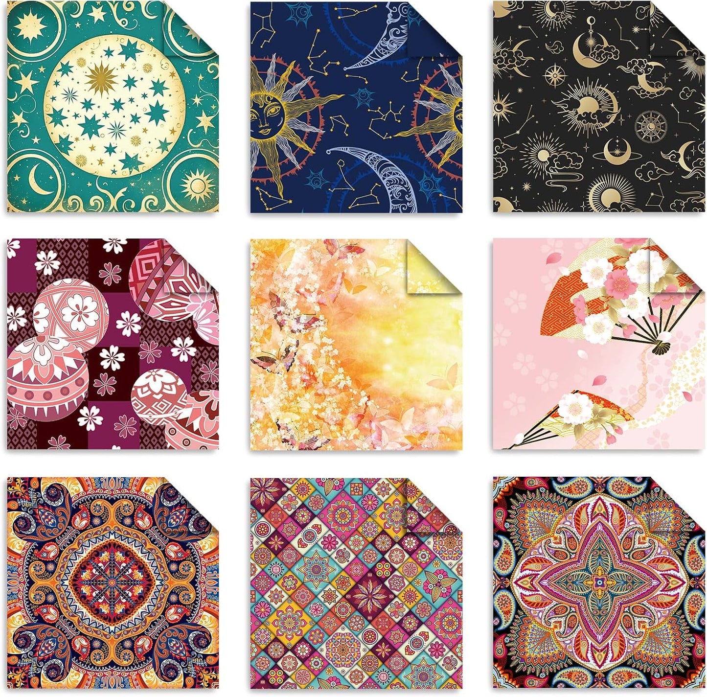 Origami 6x6 Paper Kit 150 Sheets 150 Vivid Colors Double Sided Same Printed Traditional Patterns Square for Arts Crafts Projects Japan Traditional Chiyo.Ethnic Style - Crafty Corner