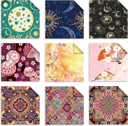 Origami 6x6 Paper Kit 150 Sheets 150 Vivid Colors Double Sided Same Printed Traditional Patterns Square for Arts Crafts Projects Japan Traditional Chiyo.Ethnic Style - Crafty Corner