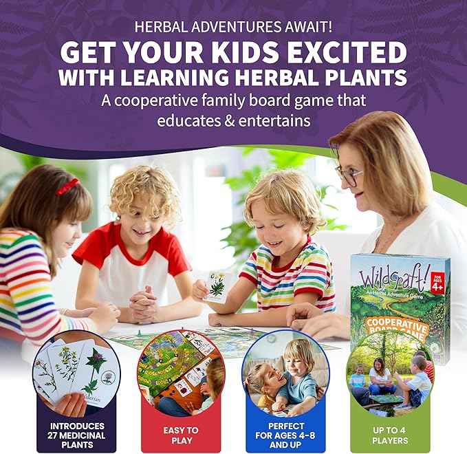 Wildcraft! Board Game – Cooperative Educational Board Game for Kids 4–6 & Families – Nature & Herb Learning Game – Family Board Games for Kids – Herbal Adventure Cooperative Game
