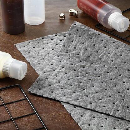 Hoolerry Oil Absorbent Pads Weight Dimpled Pad Garage Accessories Water Absorbent Mat Oil Spill Mat for Absorbing Protecting Home Garage Basement (9.8 x 13 Inch,Gray,1000 Pcs)