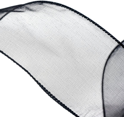 CT CRAFT LLC Sheer Organza Wired Ribbon 2.5" x 50Yards Black for Wedding Chair Bow Flora Bouquet Gift Wrapping Christmas Tree Home Decor Wreath - Crafty Corner