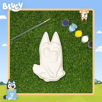Bluey Paint Your Own Ceramic Stepping Stone Kit, Measures 7 Inches, Includes Acrylic Paints & Paintbrush