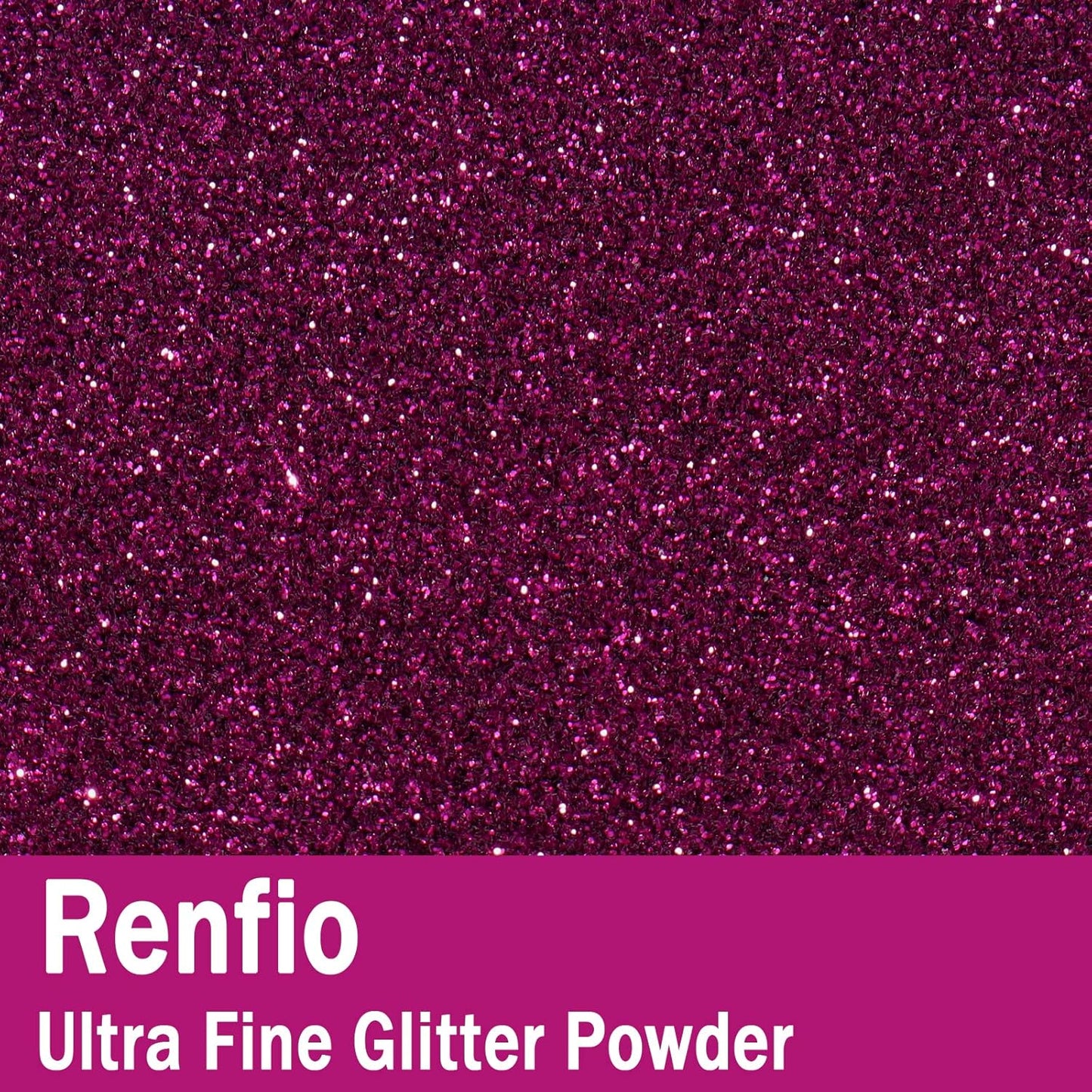 Renfio Ultra Fine Glitter Powder Metallic Resin Glitter 2.11 Oz (60g) PET Flakes Crafts Sequins 1/128" 0.008" 0.2mm Epoxy Chips Flakes for Tumblers Slime Decoration - Dark Magenta