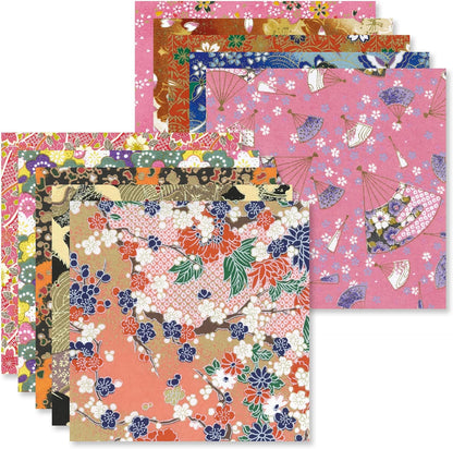 Origami Paper Kit 50 Sheets 6 Inch Square Double Sided Color 10 Vivid Sakura Washi Chiyo Colors for Hand Crafts Origami Paper Arts Creativity.Cherry Blossoms - Crafty Corner