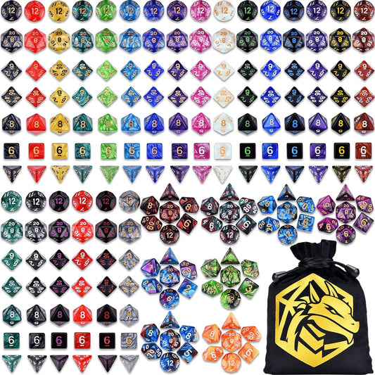 DND RPG Dice Sets 30 x 7 Polyhedral Dice (210pcs) for Dungeons and Dragons Tabletop Role Playing Adventure Games, with a Large Drawstring Bag