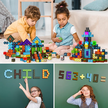 Magnetic Blocks 208 PCS Magnetic Building Blocks Cubes Gift Set for Boys and STEM Learning Preschool Learning Construction Toys - Crafty Corner