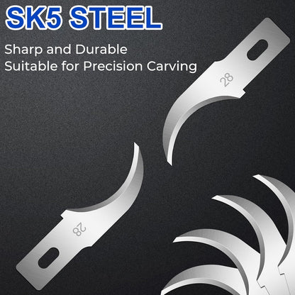 DIYSELF 150 PCS Hobby Knife Replacement Blades, 24 Sharp Exacto Knife Blades, Hobby Knife Blade Refills with Storage Case, High Carbon Steel Exacto Blades for Craft, Scrapbooking, Stencil (#28)